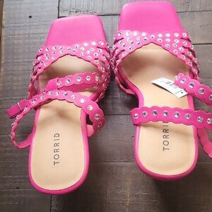 Torrid Fuchsia Rhinestone Embellished Sandals
